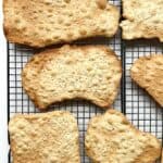 An image of cooling rack filled with just baked Homemade Matzo.