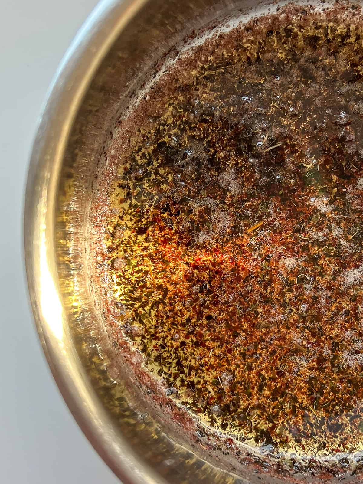 A close up image of sumac and mint butter.