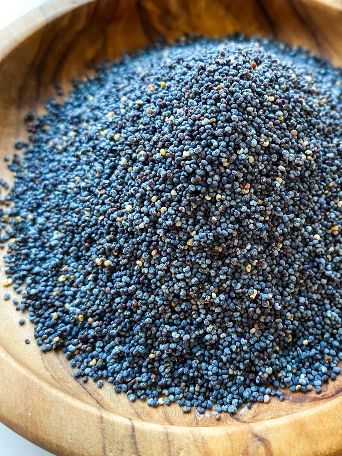 A close up image of blue poppy seeds.
